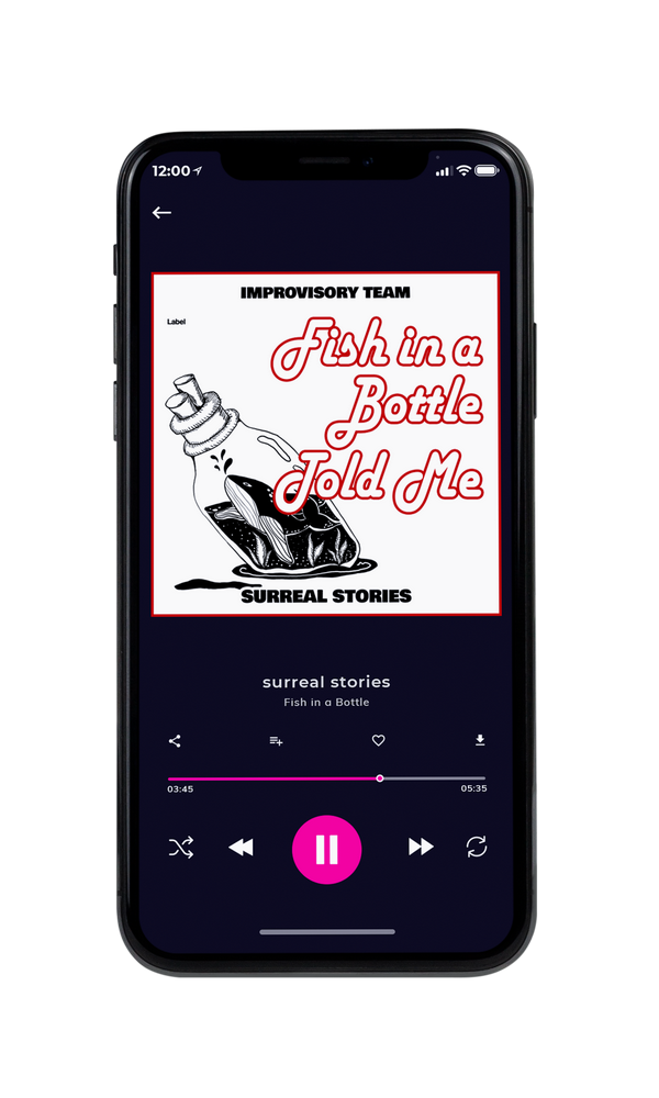 Tablet view of Premade Podcast Album Cover - Milano Red #1711 | AlbumArtZone*