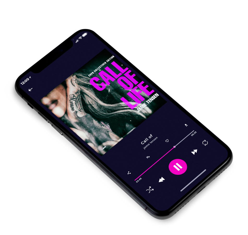 3D view of Premade Pop Album Cover - Fuchsia Pink #1136 | AlbumArtZone*