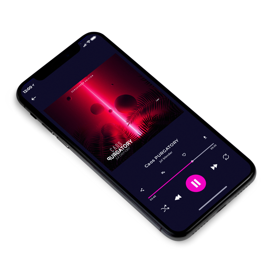 3D view of Premade Pop Album Cover - Cerise Red #2651 | AlbumArtZone*