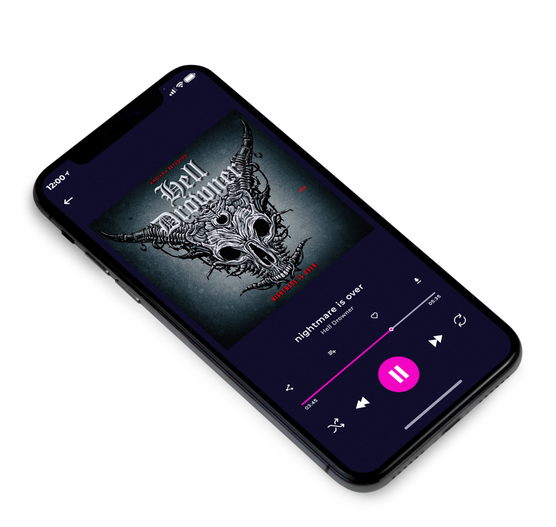 3D view of Premade Heavy Metal & Gothic Metal Album Cover - Shark #6838 | AlbumArtZone*