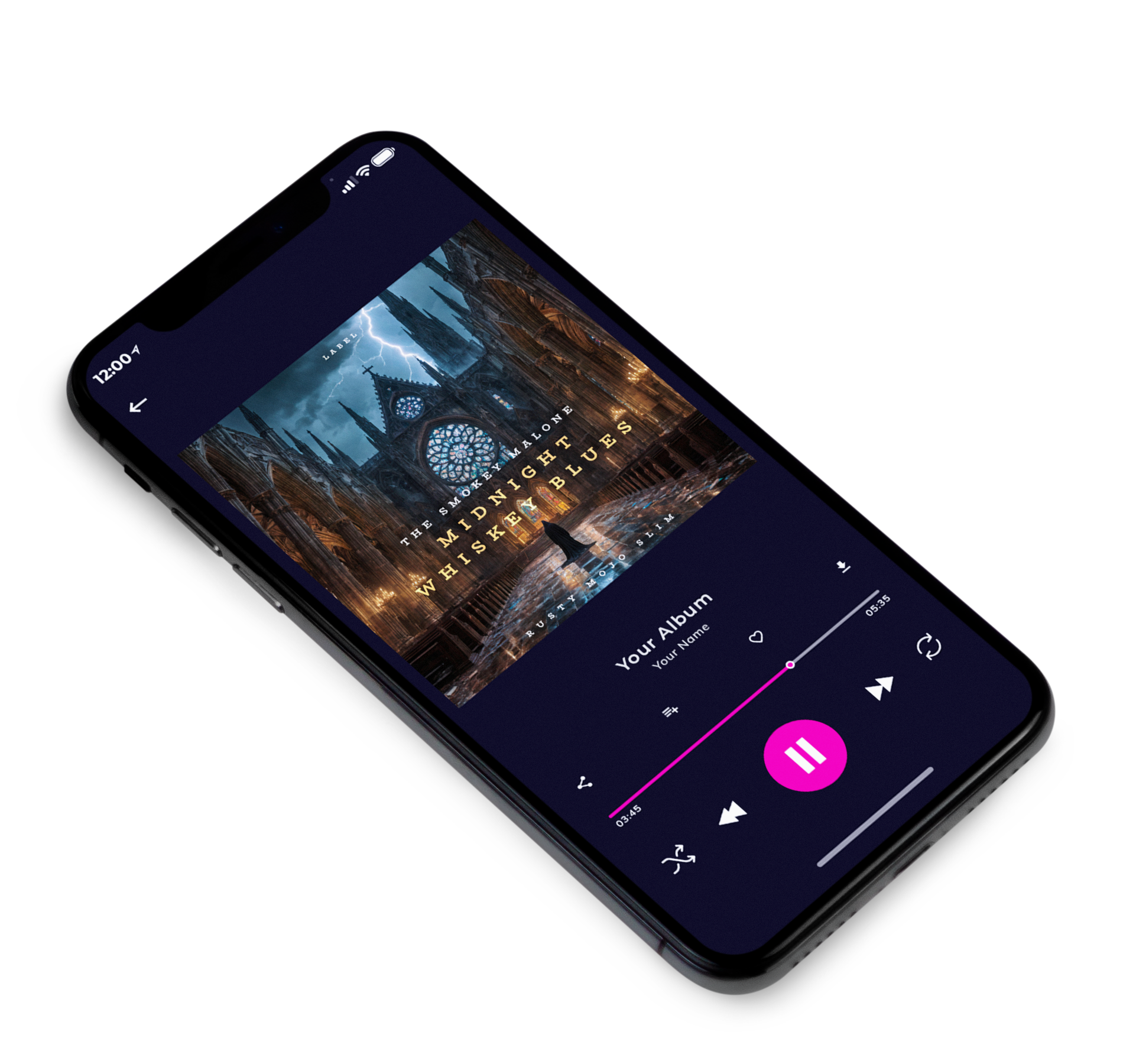 3D view of Premade Early Music Album Cover - Thunder #10280 | AlbumArtZone*