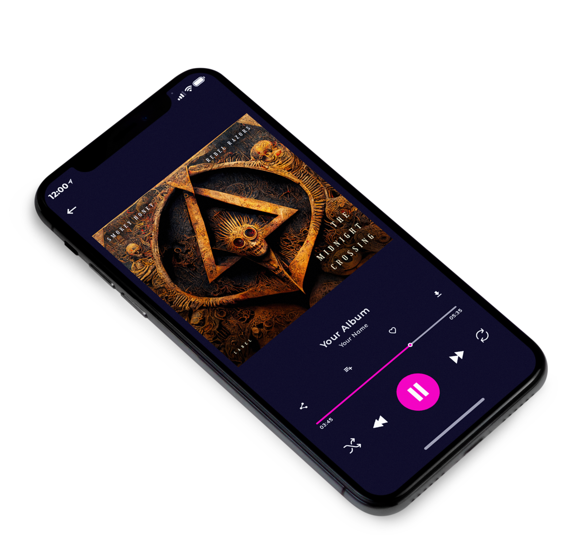3D view of Premade Rock,Punk & Alternative Album Cover - Night Rider #10308 | AlbumArtZone*