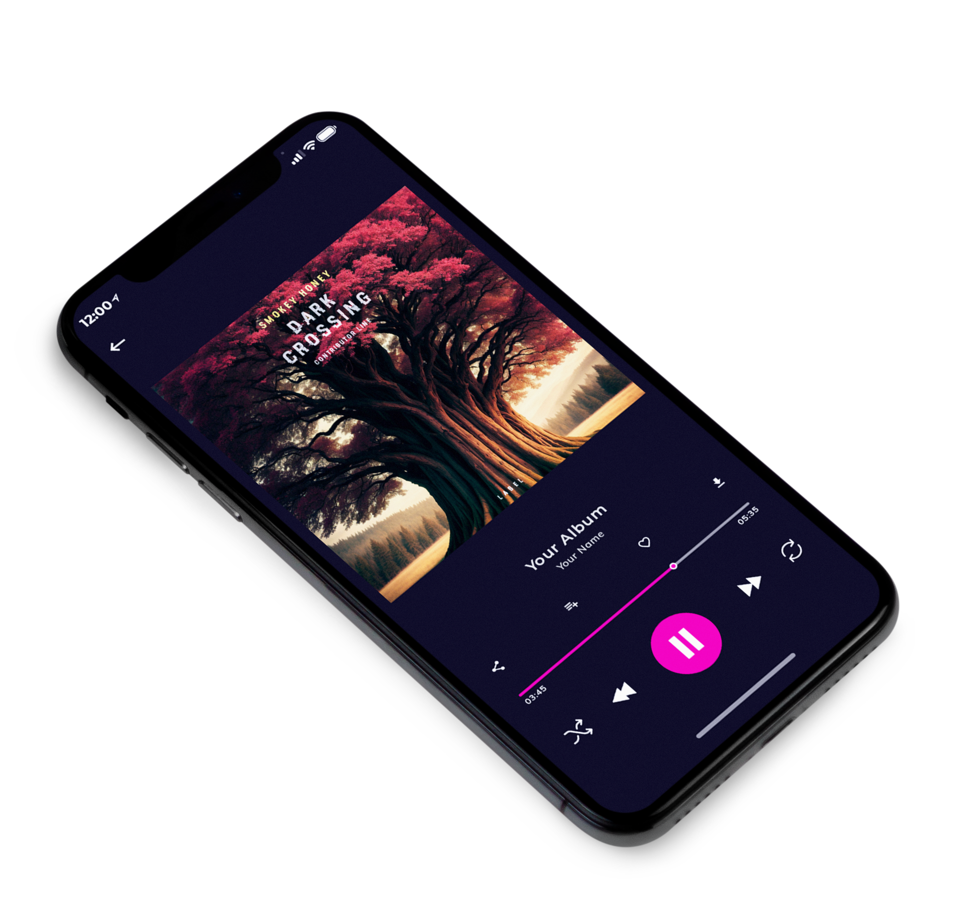 3D view of Premade Rock,Punk & Alternative Album Cover - My Pink #10334 | AlbumArtZone*