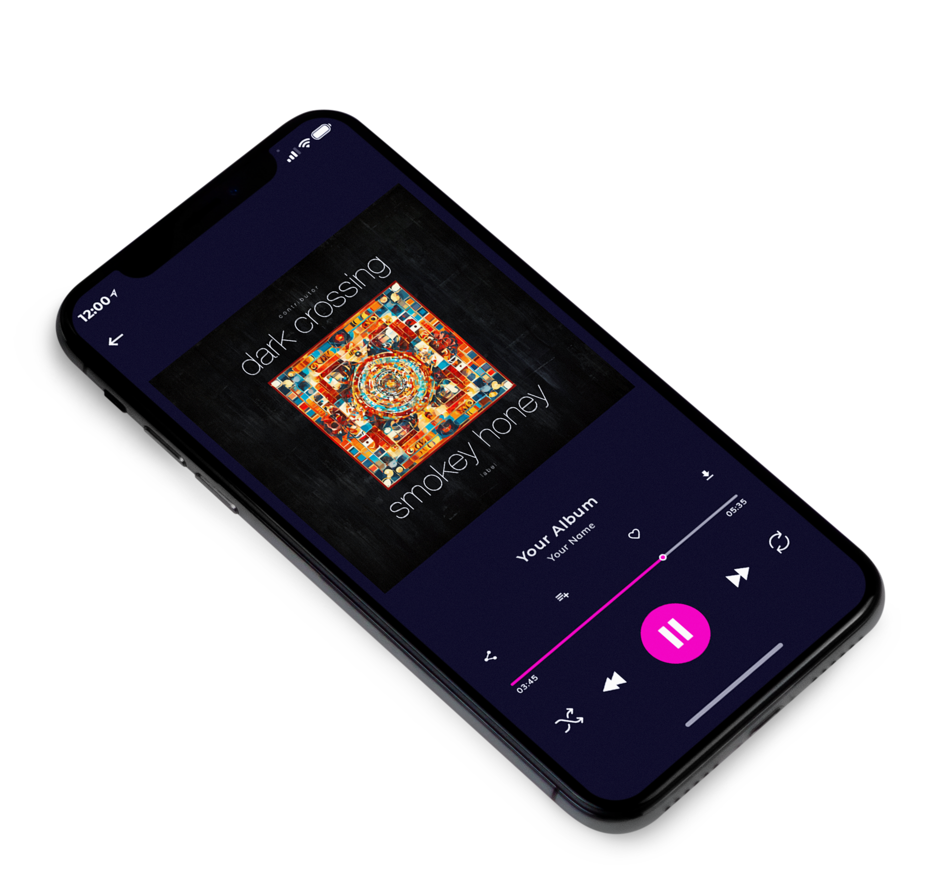 3D view of Premade Contemporary Music Album Cover - Antique Brass #10436 | AlbumArtZone*