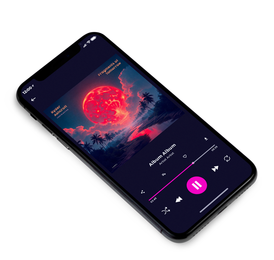 3D view of Premade Electronica & Ambient Album Cover - Ebony Clay #11900 | AlbumArtZone*