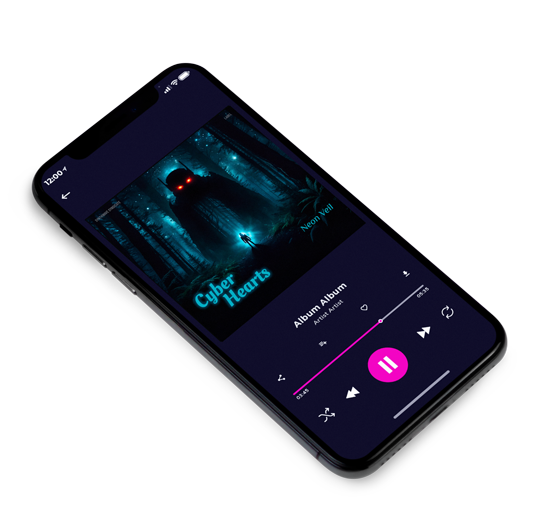 3D view of Premade Electronica & Ambient Album Cover - Black Pearl #16407 | AlbumArtZone*