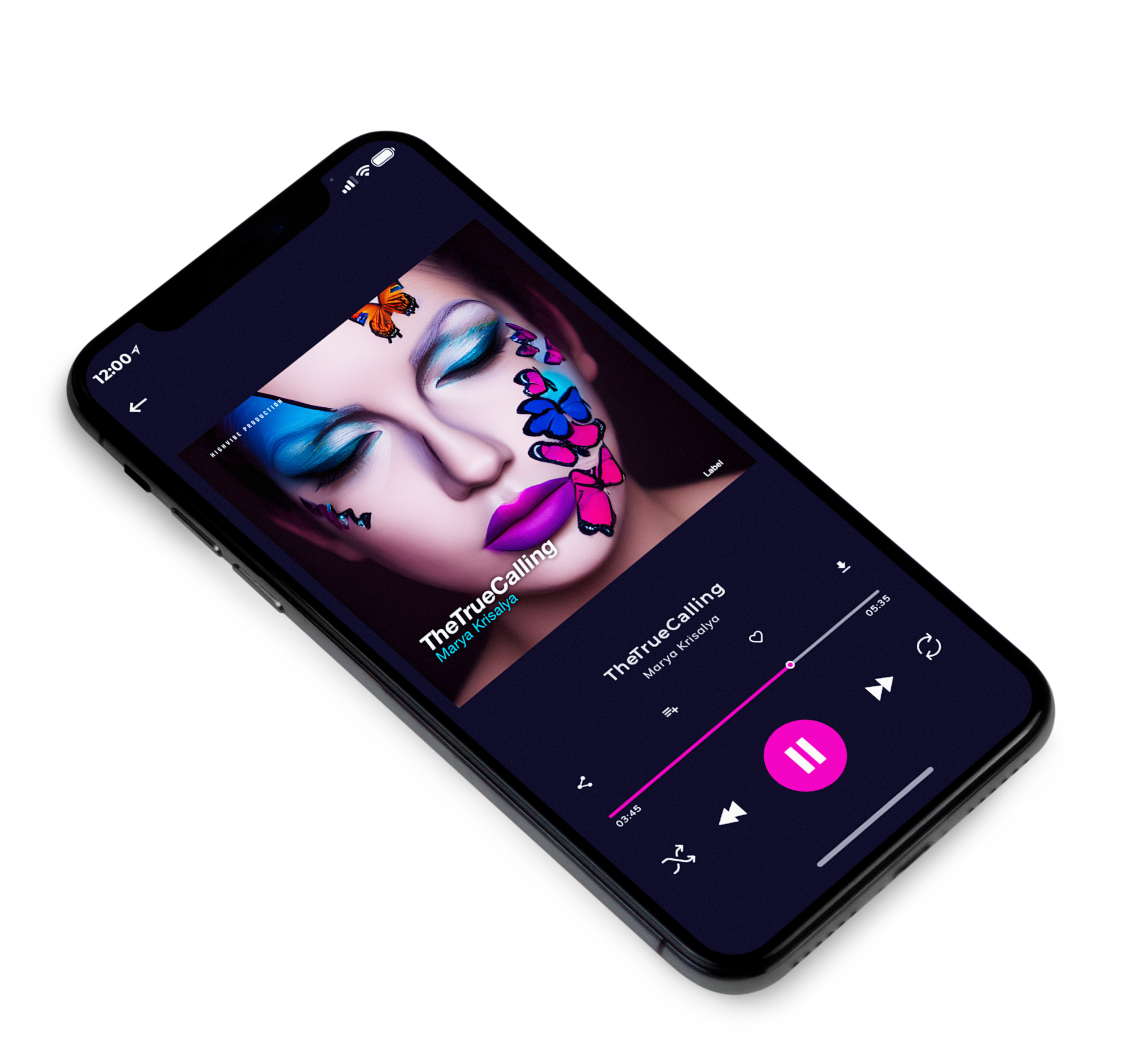 3D view of Premade Pop Album Cover - Careys Pink #20233 | AlbumArtZone*