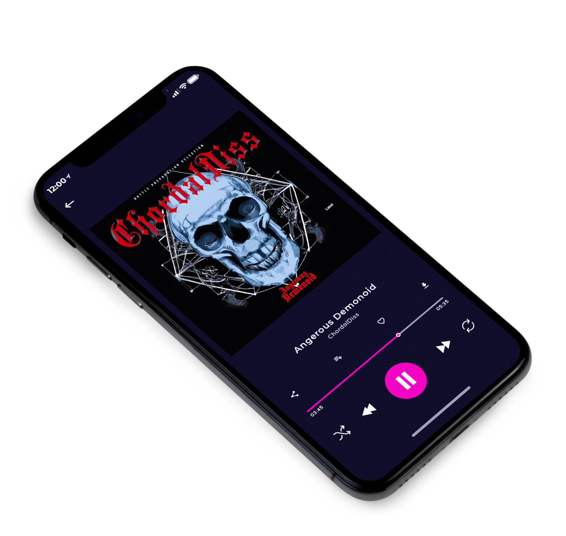 3D view of Premade Heavy Metal & Gothic Metal Album Cover - Mountbatten Pink #202902 | AlbumArtZone*