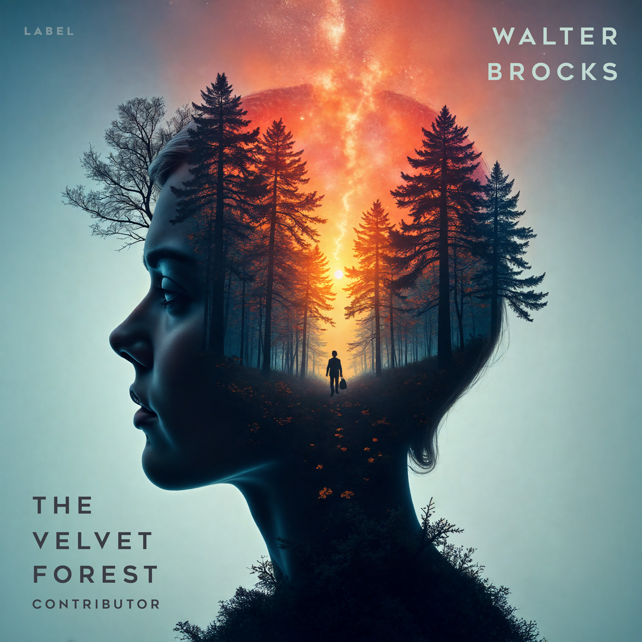 2D view of Premade Electronica & Ambient Album Cover - Oxford Blue #11785 | AlbumArtZone*