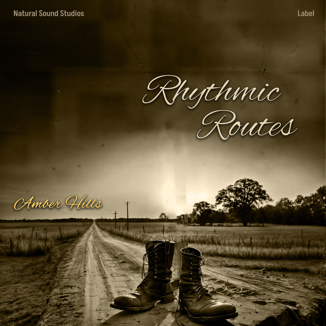 2D view of Premade Country & Acoustic Album Cover - Woodrush #16295 | AlbumArtZone*