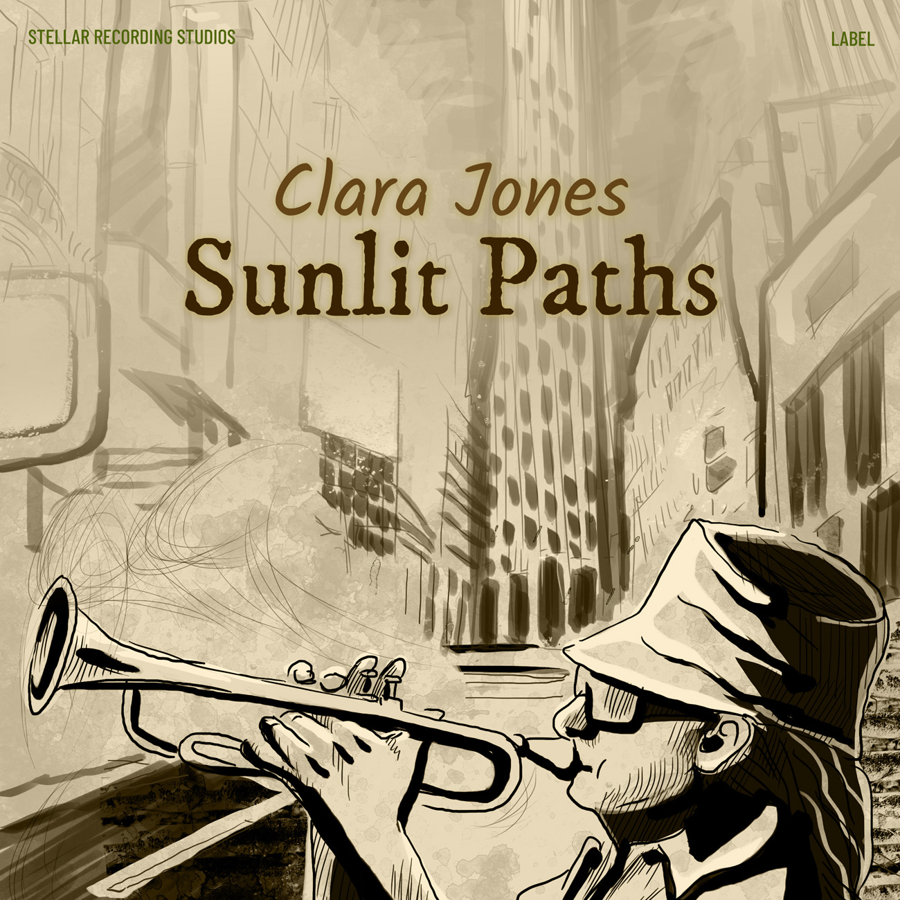 2D view of Premade Traditional Jazz & Blues Album Cover - Vanilla #16344 | AlbumArtZone*