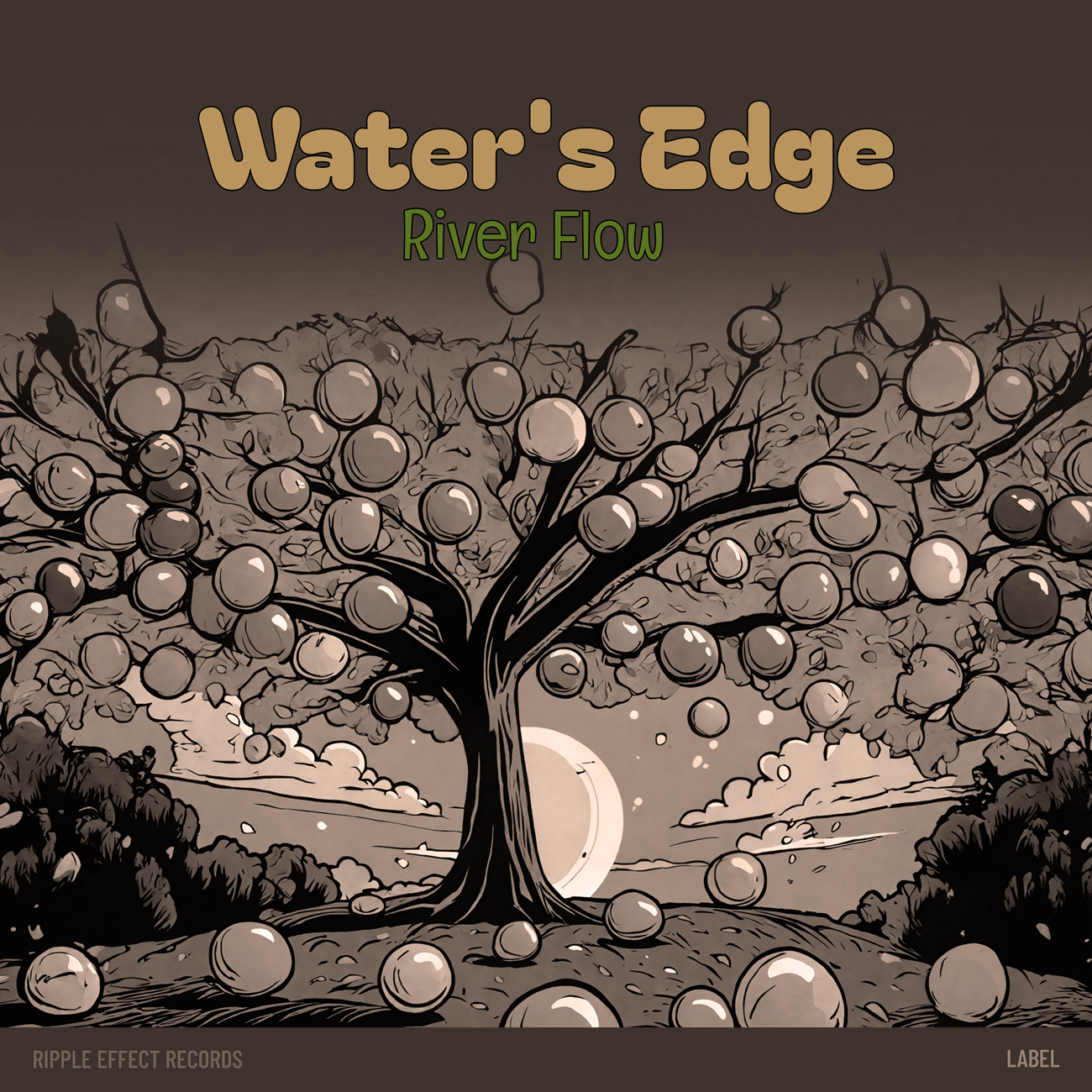2D view of Premade Indie & Folk Music Album Cover - Taupe #16365 | AlbumArtZone*