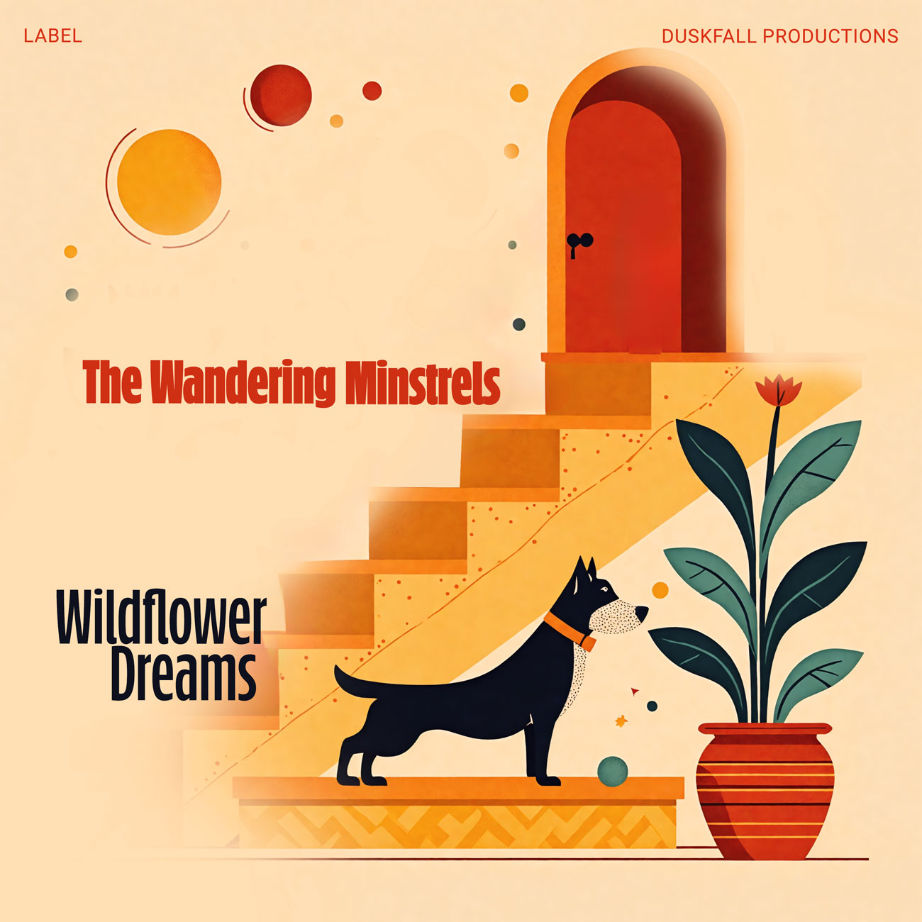 2D view of Premade Indie & Folk Music Album Cover - Peach Yellow #17803 | AlbumArtZone*