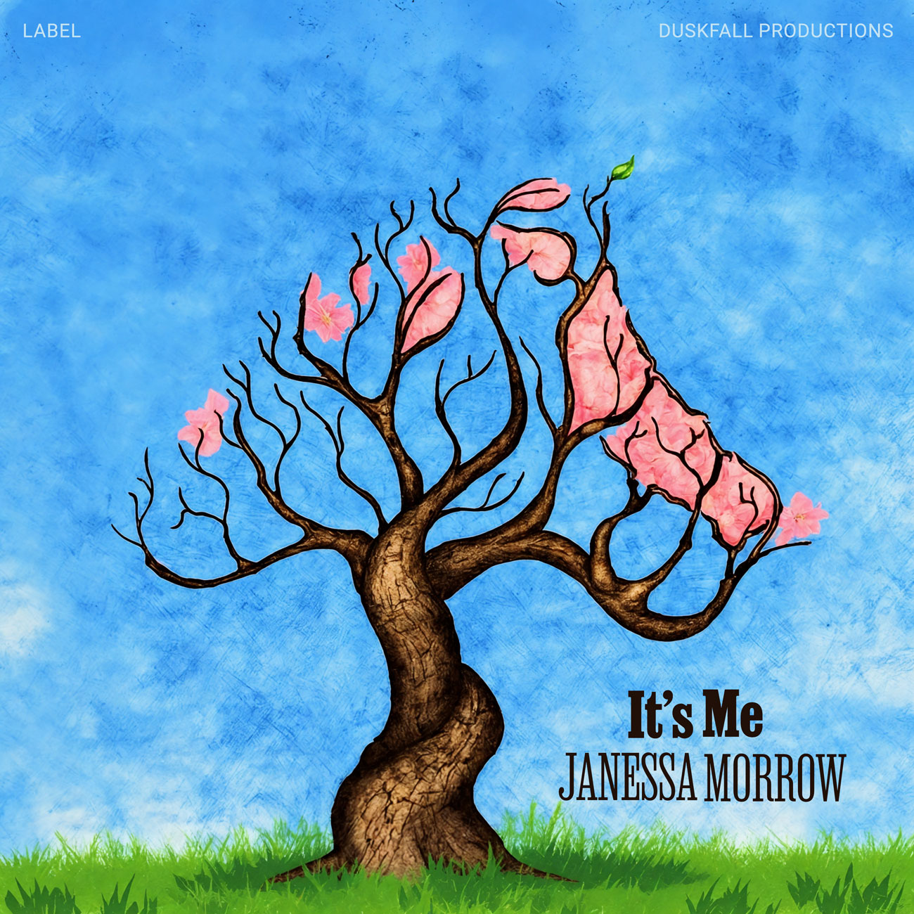 2D view of Premade Contemporary Music Album Cover - Cornflower Blue #17915 | AlbumArtZone*