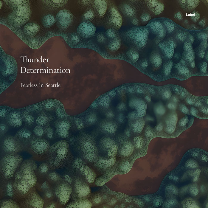 2D view of Premade Contemporary Music Album Cover - Lunar Green #20821 | AlbumArtZone*